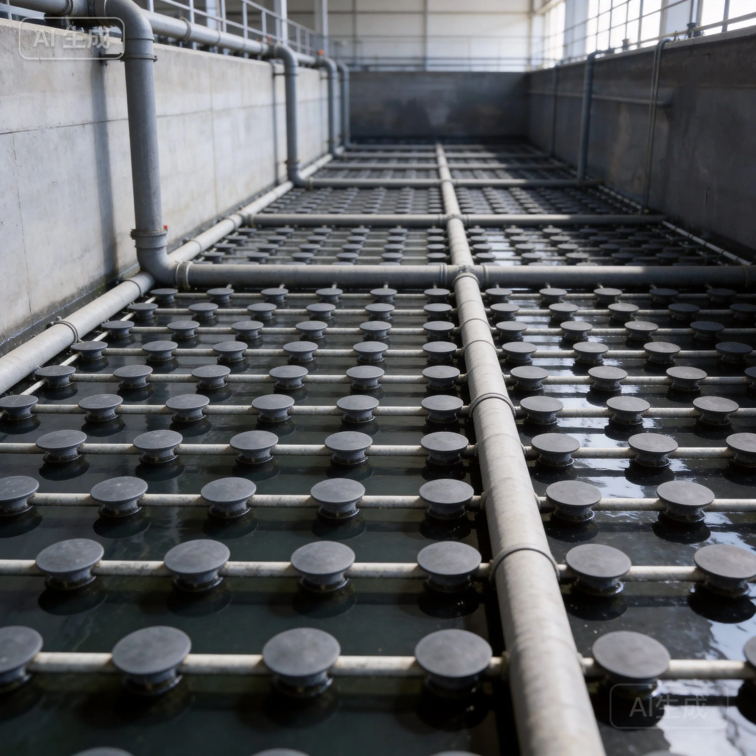 Disc diffuser fixed grid aeration system
